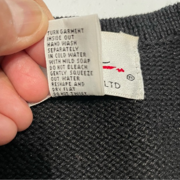 Vintage 90s SML Sport Black Knit Vest M Beaded Sequin Embellished Ramie Cotton - Picture 9 of 11